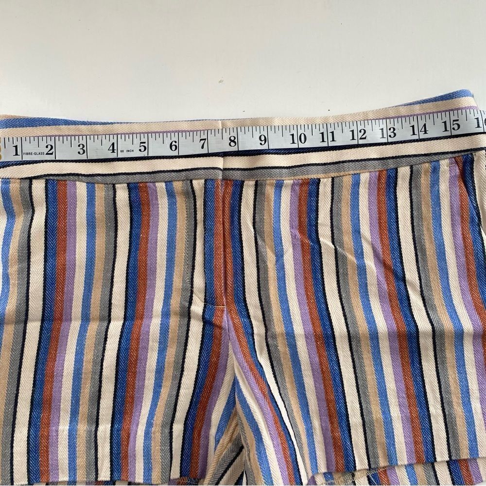 LOFT Riviera Linen Blend Multi-Color Striped Short Shorts Size 4 - Picture 9 of 11